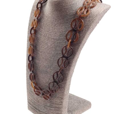 Halskette Wasserbüffel Chain 68mm Brown shiny / 8 design / 110cm