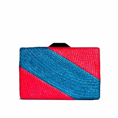 BOLSO CLUTCH BICOLOR AZUL