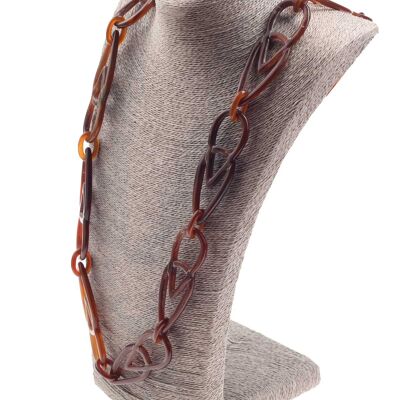 Halskette Wasserbüffel Chain 92mm Brown shiny / Teardrop / 115cm