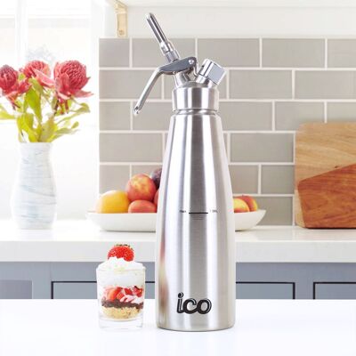 ICO Professional All Stainless Steel Whipped Cream Maker Dispenser (1L) - without cartridges
