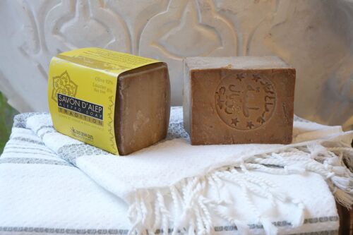 SAVON D'ALEP TRADITION - HUILE D'OLIVE 92% ET DE LAURIER 8% - EN BANDEAU - 200g - VENDU PAR 24