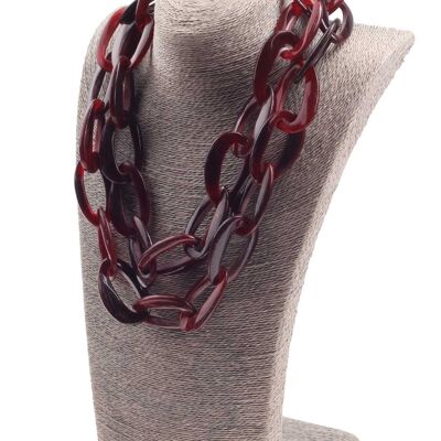 Halskette Wasserbüffel Chain 52mm Red shiny / Teardrop / 130cm