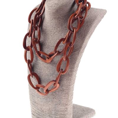 Halskette Holz Bayong chain ca.53mm ,  Natural / Teardrop / 124cm
