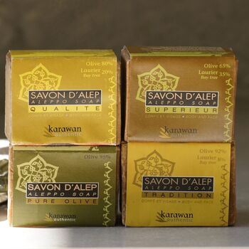 SAVON D'ALEP QUALITÉ - HUILE D'OLIVE 80% ET DE LAURIER 20% - EN BANDEAU - 200G - VENDU À L'UNITÉ 3