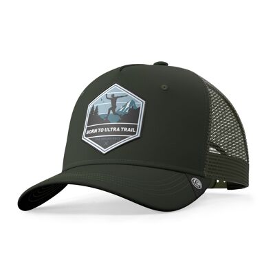 Born to Ultratrail Green The Indian Face Trucker Cap for men and women