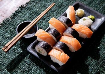 Assiette à Sushi Brûlée - Noir - L 4
