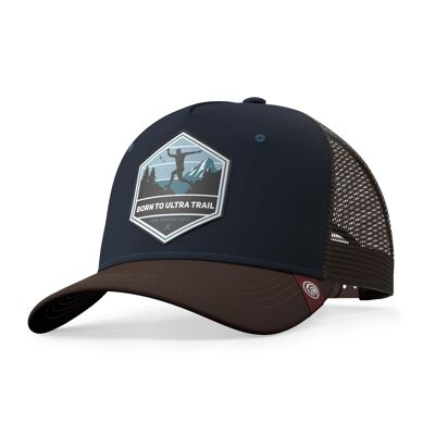 Born to Ultratrail Blue The Indian Face Trucker Cap for men and women