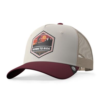 Born to Ride Marron The Indian Face Trucker Cap for men and women