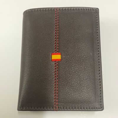Portafoglio porta carte in pelle marrone