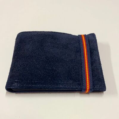 Portefeuille en cuir marine
