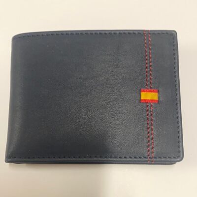 Portemonnaie aus blauem Leder