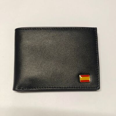 Portemonnaie aus schwarzem Leder.