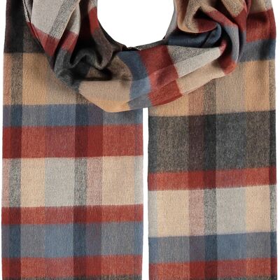 Gray Camel Checked Scarf