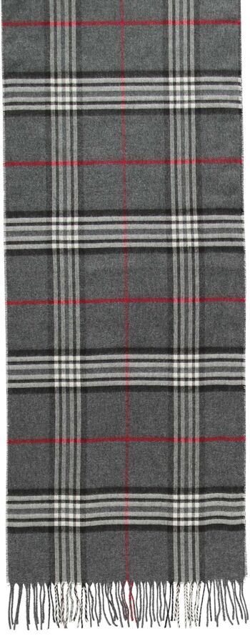 Écharpe écossaise à carreaux gris 2