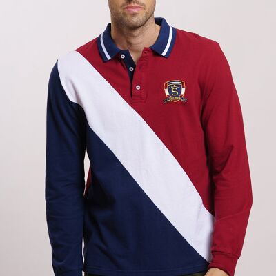 Polo bordeaux/blu navy