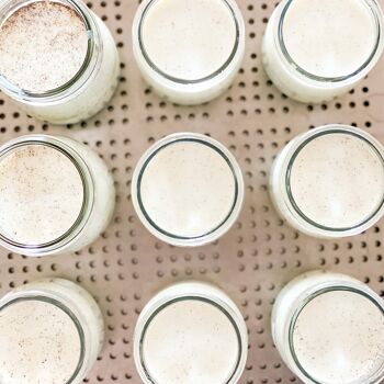 Pot à yaourt en verre - Patachon 174 ml + couvercle souple PE blanc avec bague inviolabilité 3