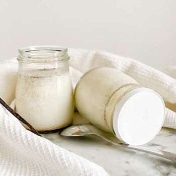 Pot à yaourt en verre - Patachon 174 ml + couvercle souple PE blanc avec bague inviolabilité 1