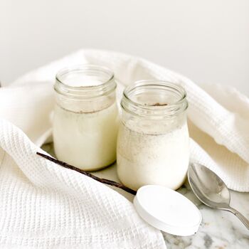 Pot à yaourt en verre - Patachon 174 ml + couvercle souple PE blanc avec bague inviolabilité 2