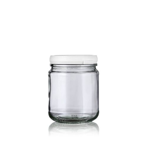 Pot en verre - Patachon 228 ml + couvercle souple PE blanc avec inviolabilité