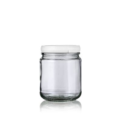 Glasbehälter - Patachon 228 ml + weißer PE-Weichdeckel mit Originalitätssicherung