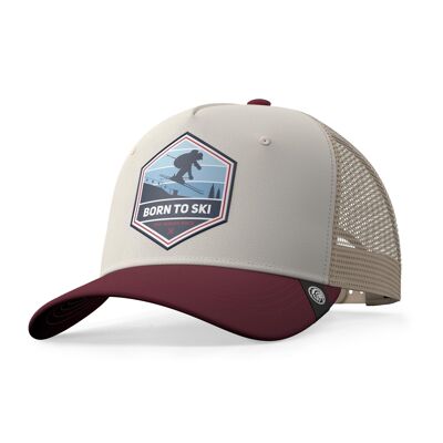 Born to Ski Brown Trucker Cap The Indian Face for men and women