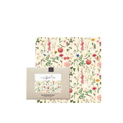 Organic beeswax cloth “L” (35 x 35 cm) – meadow orchard