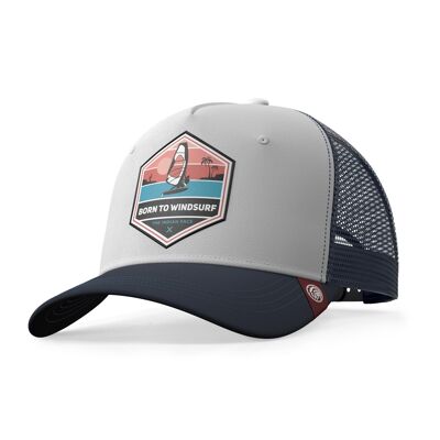 Born to Windsurf Trucker Cap White The Indian Face for men and women