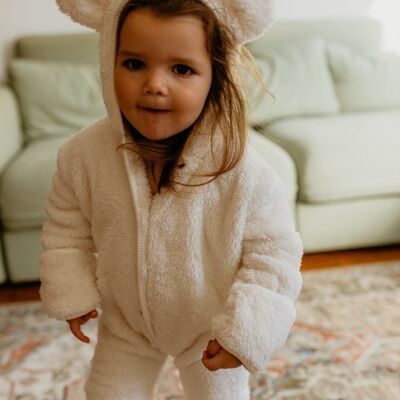 Cuddlebug Bear Onesie - White - 100% Cotton