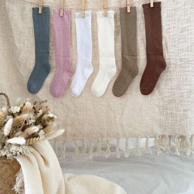 Lacy Socks - Beige - 100% Cotton