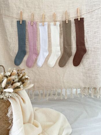 Chaussettes Lacy - Nude - 100% Coton