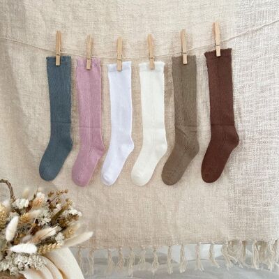 Lacy Socks - Brown - 100% Cotton