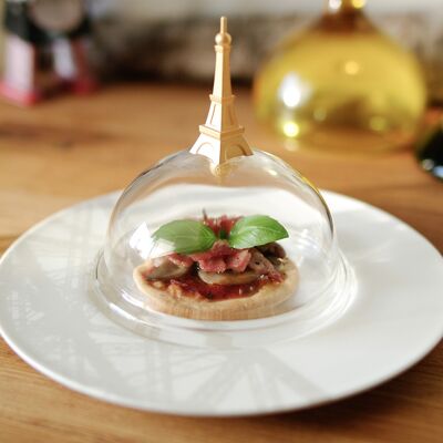 Cloche en verre avec Bouton Tour Eiffel.