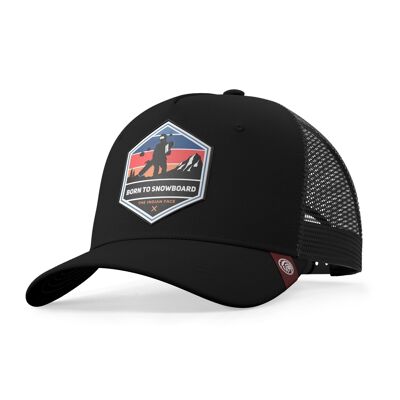 Born to Snowboard Blue Trucker Cap The Indian Face for men and women