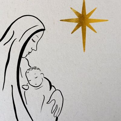 Cartolina di Natale A6 Maria (sostenibile)