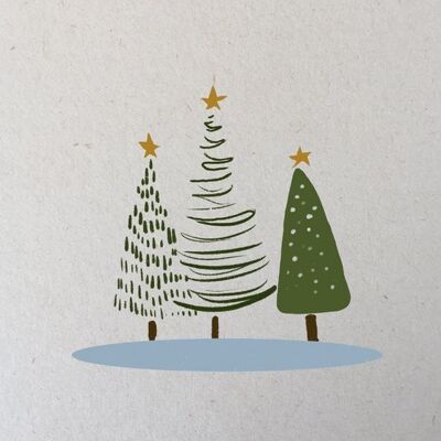 Carte de Noël A6 sapins (durable)