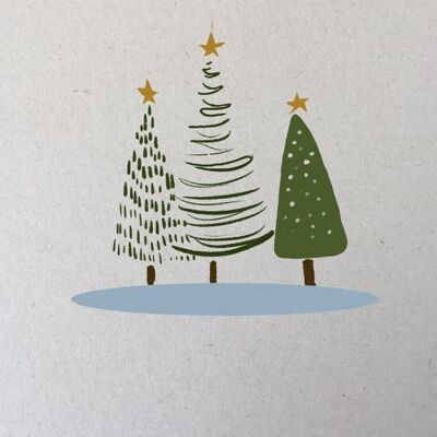 Carte de Noël A6 sapins (durable)
