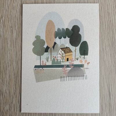 Hütte im Wald | Postkarte A6