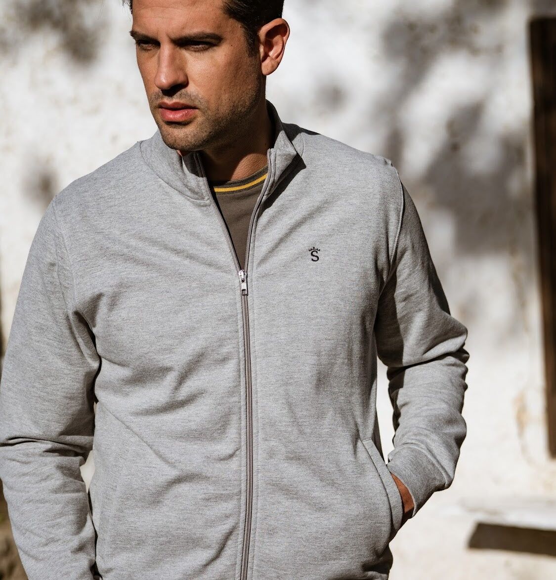 Felpa grigia melange 4