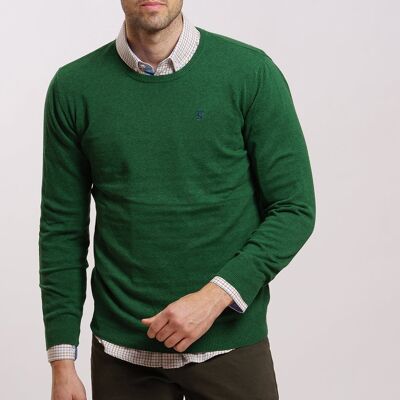 Green round neck sweater