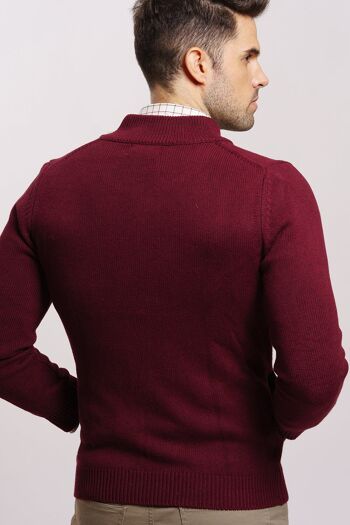 Veste en maille bordeaux 5