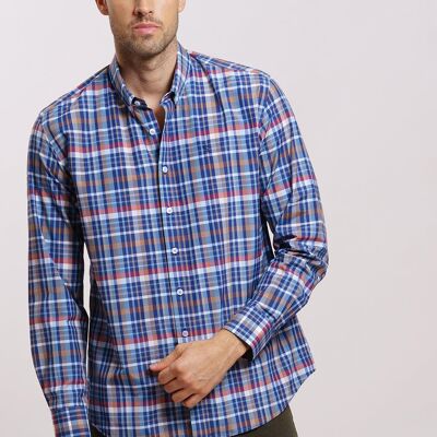 Camicia blu multicolore