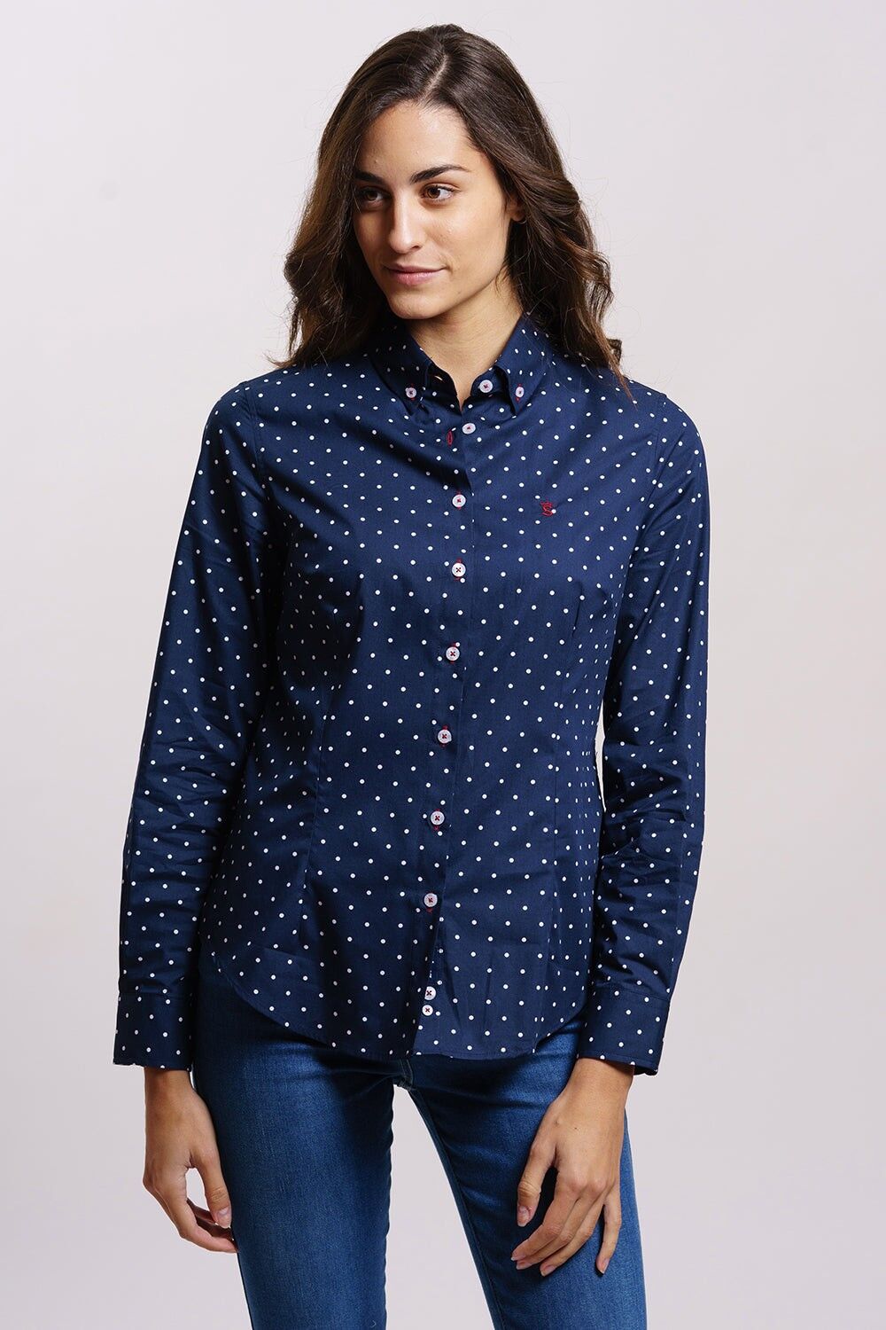 Camicia color tortora blu scuro