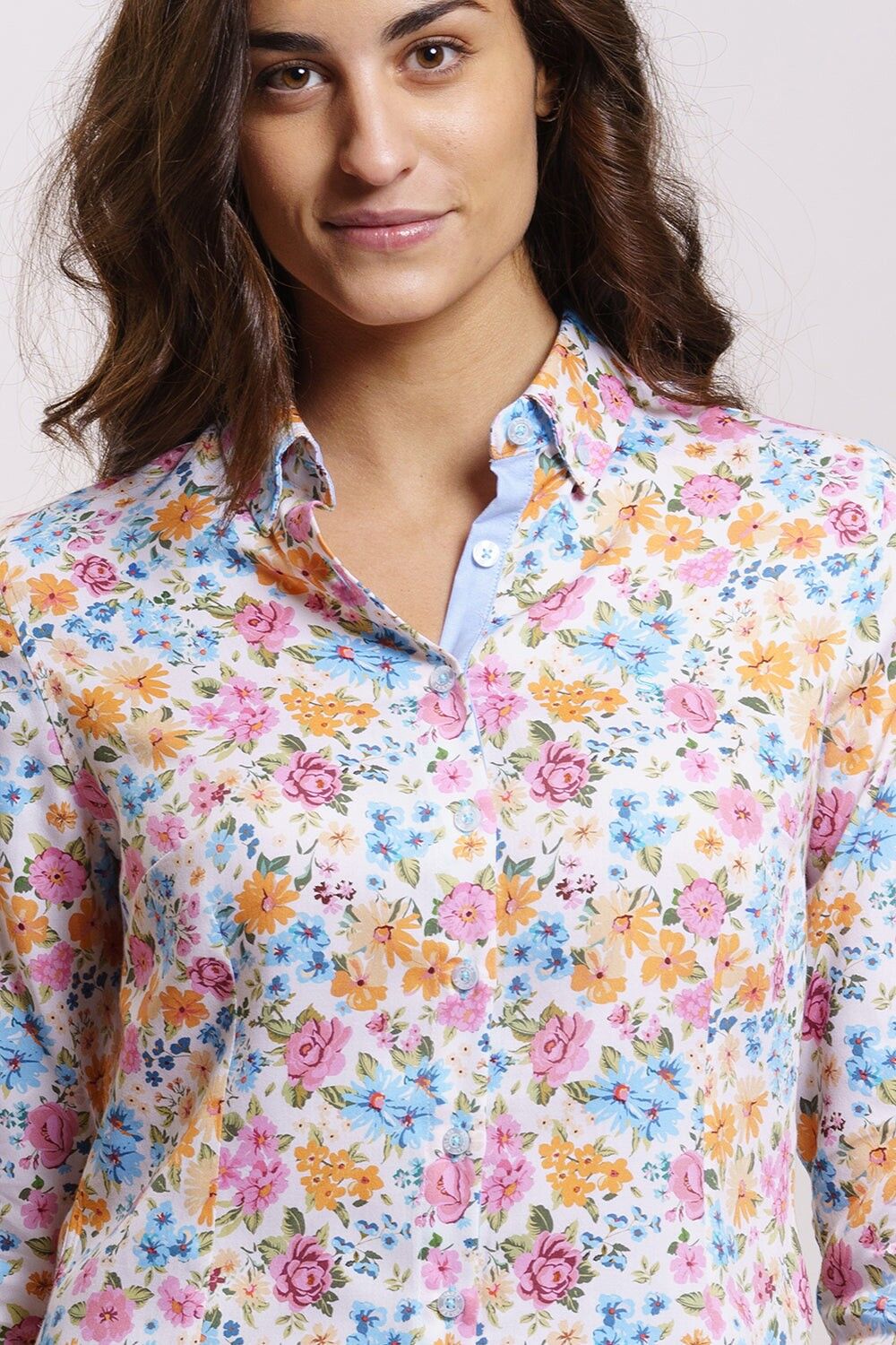 Camicia a fiori multicolori
