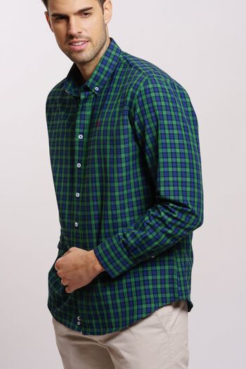 Chemise bleu marine/vert 1 2