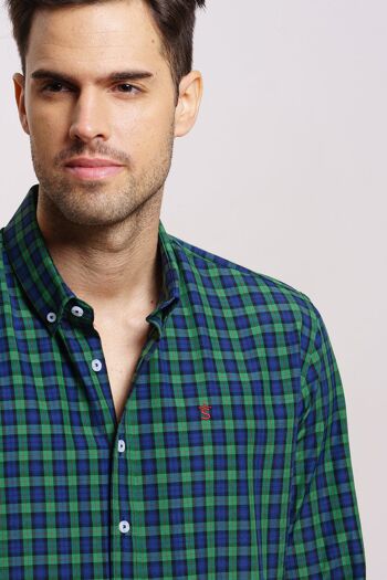 Chemise bleu marine/vert 1 3