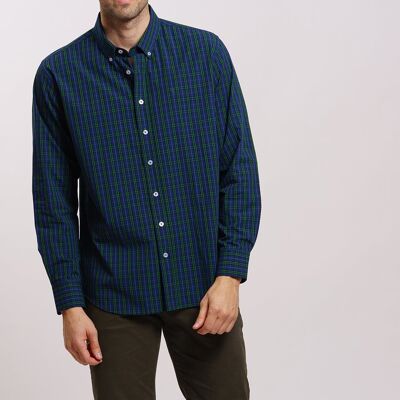 Chemise à carreaux vert marine