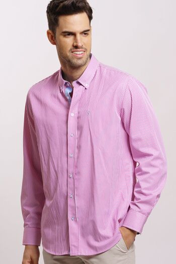 Chemise rayée fuchsia 1