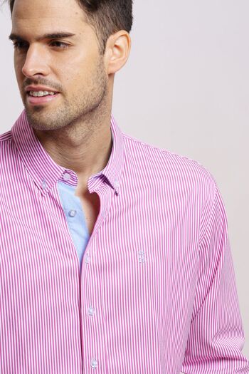 Chemise rayée fuchsia 3