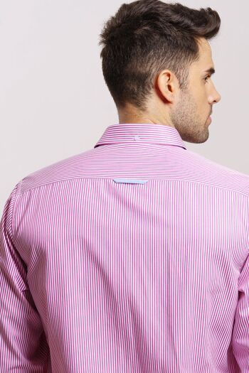 Chemise rayée fuchsia 4