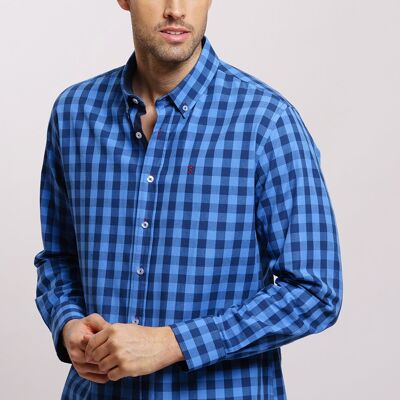 Chemise bleue à carreaux 4